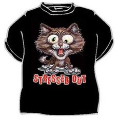 Tričko Stressed out kočka