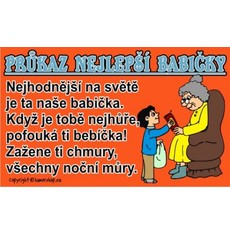 Průkaz Průkaz nejlepší babičky