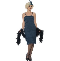 Kostým Flapper dlouhé, tmavomodré - charleston šaty