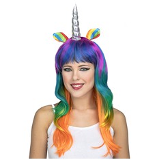 Barevná paruka Jednorožec dlouhá
